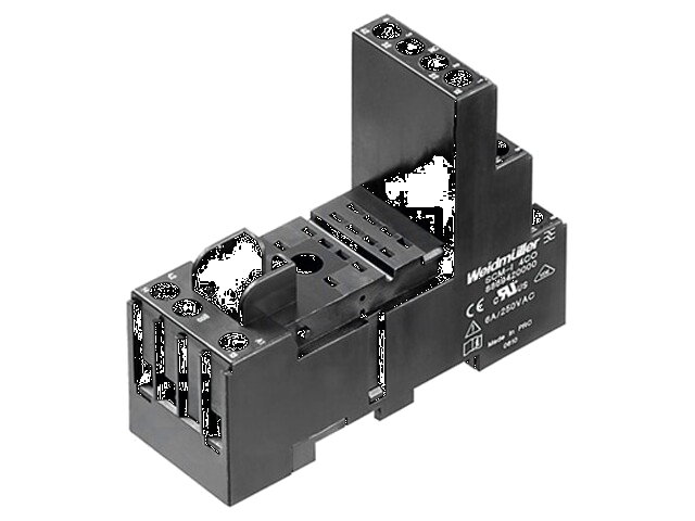 Socket; PIN: 14; 6A; 240VAC; H: 61,5mm; W: 28mm; op DIN-rail; -45÷70°C Socket; PIN: 14; 6A; 240VAC; H: 61,5mm; W: 28mm; op DIN-rail; -45÷70°C